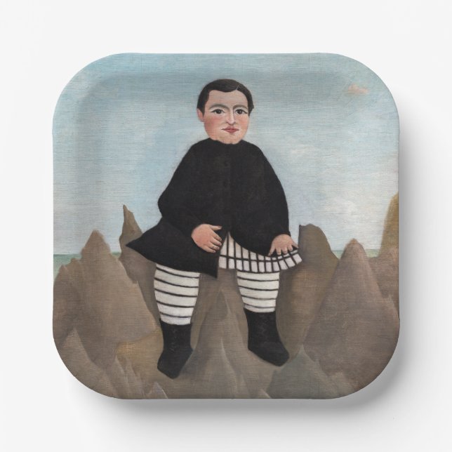 Henri Rousseau - Junge auf den Felsen Pappteller (Vorderseite)