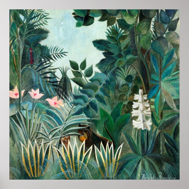 Henri Rousseau Jungfrau Forest Landschaft Botanisc Poster (Vorne)
