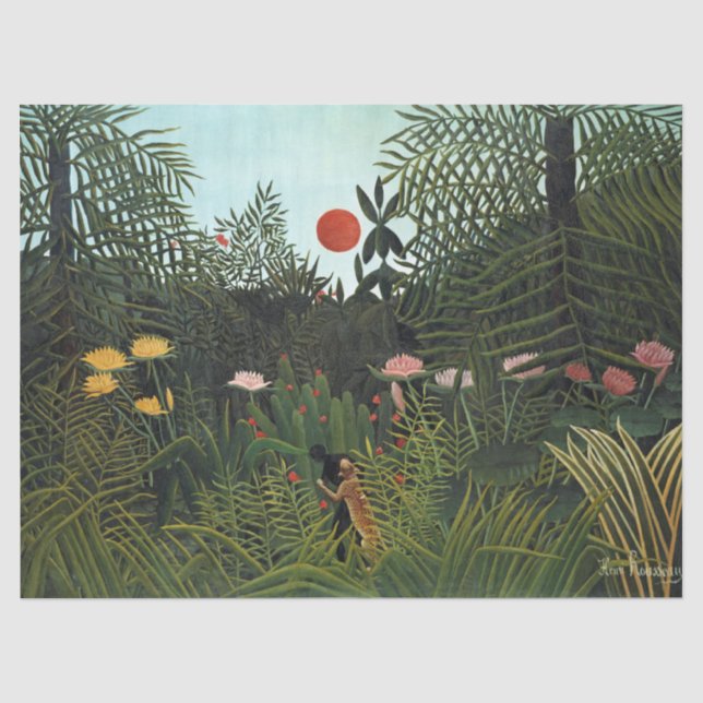 Henri Rousseau | Jungfrau mit Sonnenuntergang Seidenpapier (Vorderseite)