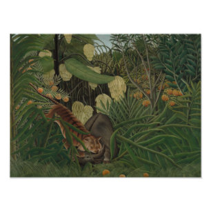 Henri Rousseau - Kampf zwischen einem Tiger Fotodruck