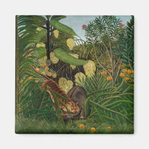 Henri Rousseau - Kampf zwischen Tiger und Büffel Magnet