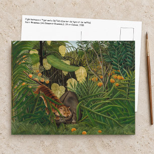 Henri Rousseau - Kampf zwischen Tiger und Büffel Postkarte