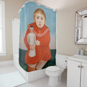 Henri Rousseau - Kind mit einer Puppe Duschvorhang