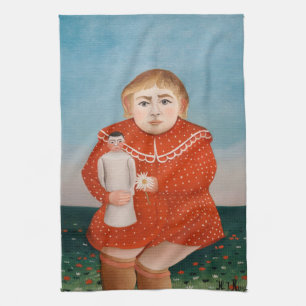 Henri Rousseau - Kind mit einer Puppe Geschirrtuch