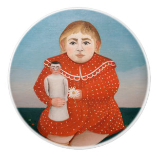Henri Rousseau - Kind mit einer Puppe Keramikknauf