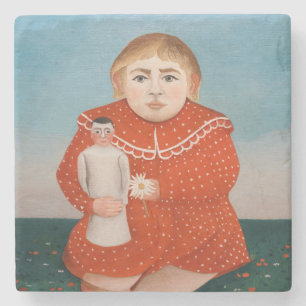 Henri Rousseau - Kind mit einer Puppe Steinuntersetzer