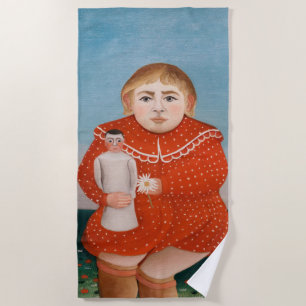 Henri Rousseau - Kind mit einer Puppe Strandtuch