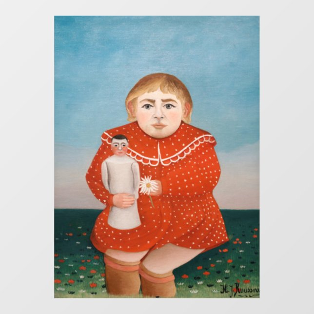 Henri Rousseau - Kind mit Puppe Fensteraufkleber (Blatt)