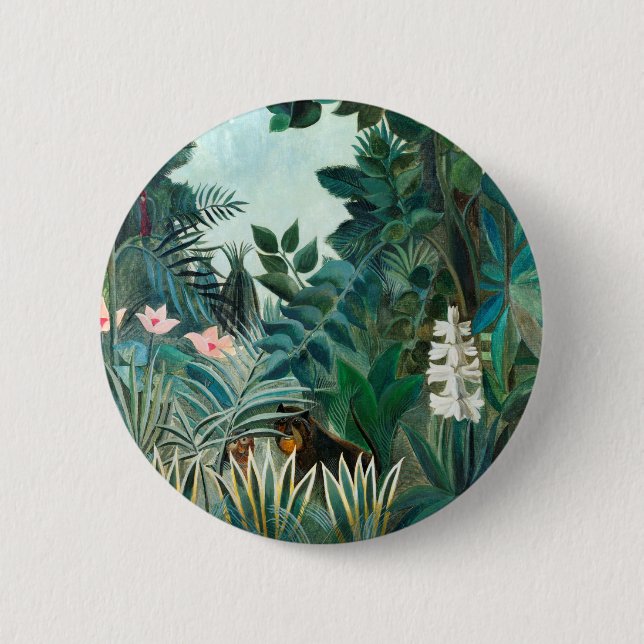 Henri Rousseau Landschaft mit Affen Botanischer Ga Button (Vorderseite)