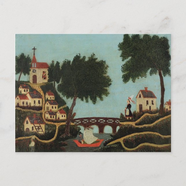 Henri Rousseau - Landschaft mit Brücke Postkarte (Vorderseite)