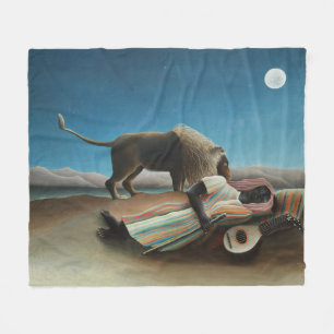 Henri Rousseau Schlafen Sinti und Roma Löwenmalere Fleecedecke