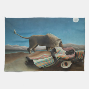 Henri Rousseau Schlafen Sinti und Roma Löwenmalere Geschirrtuch
