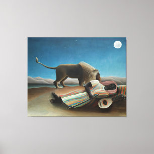 Henri Rousseau Schlafen Sinti und Roma Löwenmalere Leinwanddruck