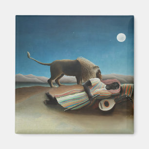 Henri Rousseau Schlafen Sinti und Roma Löwenmalere Magnet