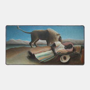 Henri Rousseau Schlafen Sinti und Roma Löwenmalere Schreibtischunterlage