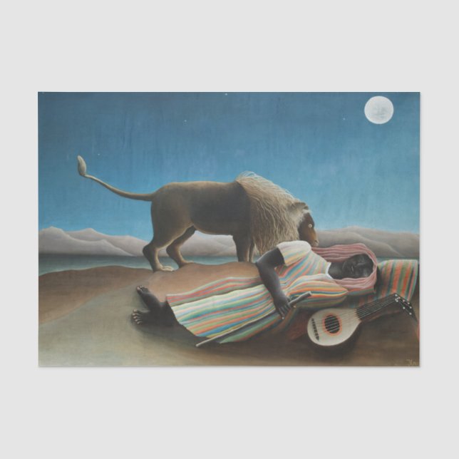 Henri Rousseau Schlafen Sinti und Roma Löwenmalere Seidenpapier (Vorderseite)