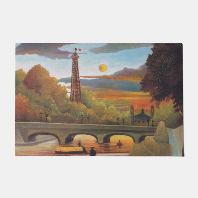 Henri Rousseau - Seine und Eiffelturm im Sonnenunt Fußmatte (Vorderseite)