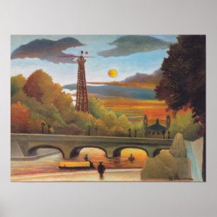 Henri Rousseau - Seine und Eiffelturm im Sonnenunt Poster
