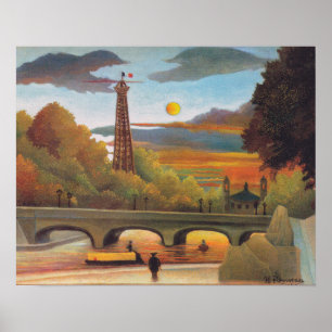 Henri Rousseau - Seine und Eiffelturm im Sonnenunt Poster