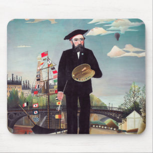 Henri Rousseau - Selbstporträt-Landschaft Mousepad