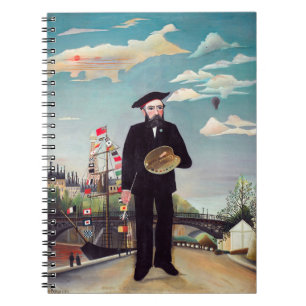 Henri Rousseau - Selbstporträt-Landschaft Notizblock