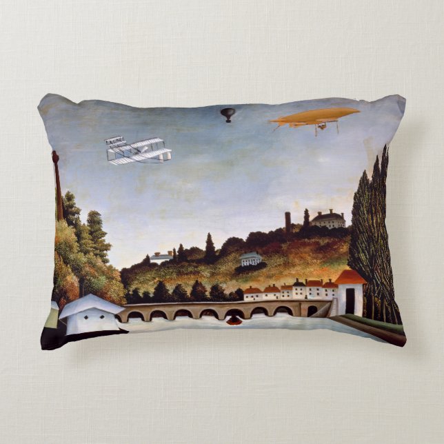 Henri Rousseau - Sevres Brücke & Hügel von Clamart Dekokissen (Vorderseite)