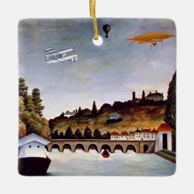 Henri Rousseau - Sevres Brücke & Hügel von Clamart Keramikornament (Vorderseite)