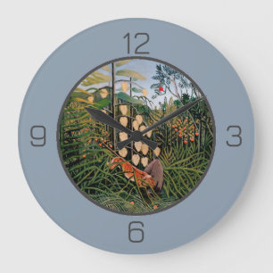 Henri Rousseau Tiger & Bull Party Items Kollektion Große Wanduhr