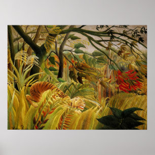 Henri Rousseau Tiger im tropischen Sturm Fine Art Poster