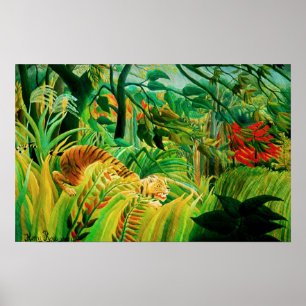 Henri Rousseau-Tiger in einem tropischen Poster