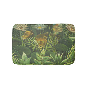 Henri Rousseau Tropischer Dschungel Löwe Vintage D Badematte