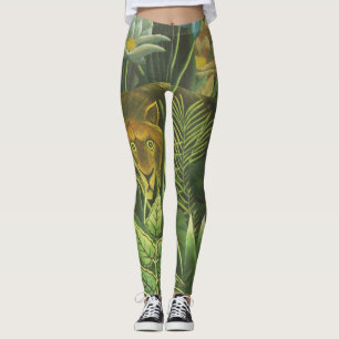 Henri Rousseau Tropischer Dschungel Löwe Vintage D Leggings