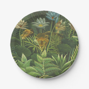 Henri Rousseau Tropischer Dschungel Löwe Vintage D Pappteller