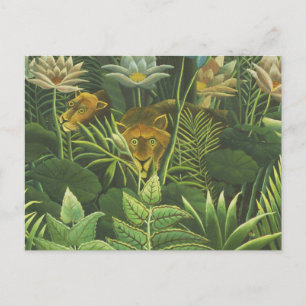 Henri Rousseau Tropischer Dschungel Löwe Vintage D Postkarte