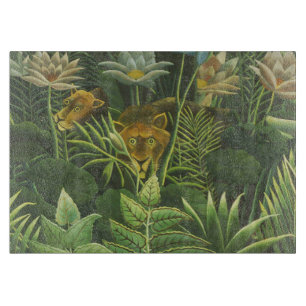 Henri Rousseau Tropischer Dschungel Löwe Vintage D Schneidebrett