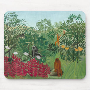 Henri Rousseau - Tropischer Wald mit Affen Mousepad