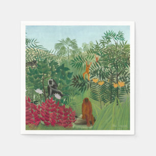 Henri Rousseau - Tropischer Wald mit Affen Serviette