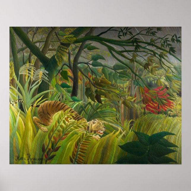 Henri Rousseau - überrascht! Poster (Vorne)