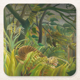 Henri Rousseau - überrascht! Rechteckiger Pappuntersetzer