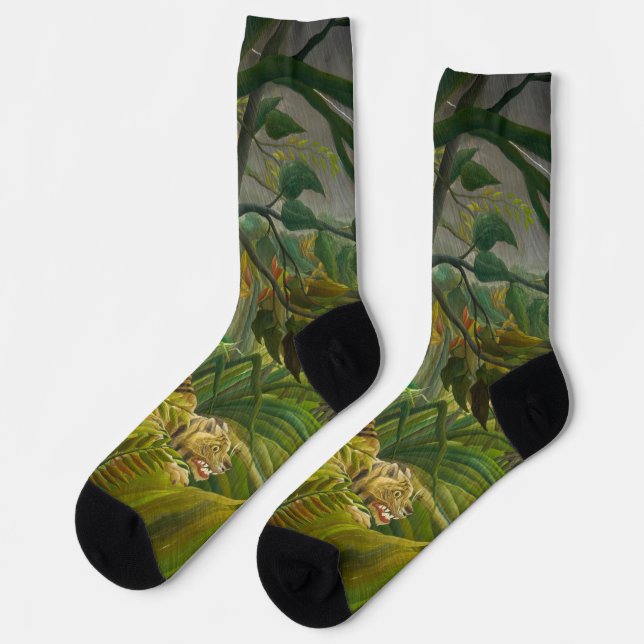 Henri Rousseau - überrascht! Socken (Linkes Detail)