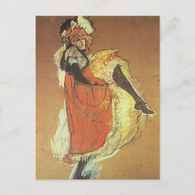 Henri Toulouse Lautrec - Jane Arvil Dancing Postkarte (Vorderseite)