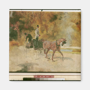 Henride Toulouse-Lautrec ein Hund-Wagen Magnet