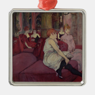 Henride Toulouse-Lautrec im Salon am Ru Ornament Aus Metall