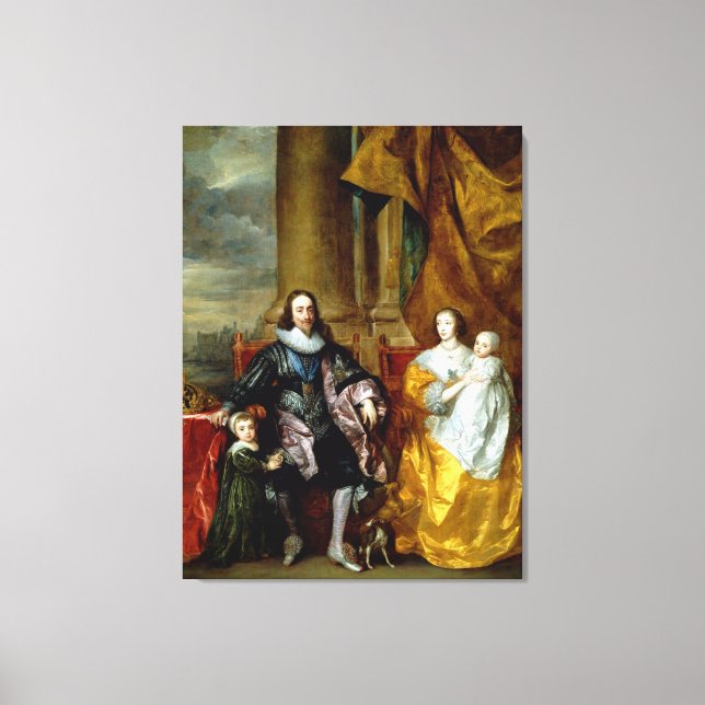 Henrietta Maria und Charles I von Van Dyck Leinwanddruck (Vorderseite)
