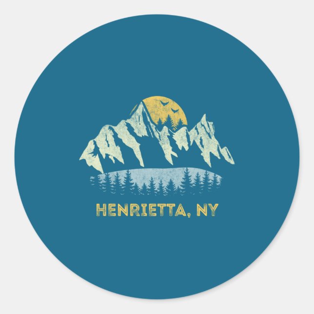 Henrietta New York Mountain Sunset Sunrise Ny  Runder Aufkleber (Vorderseite)