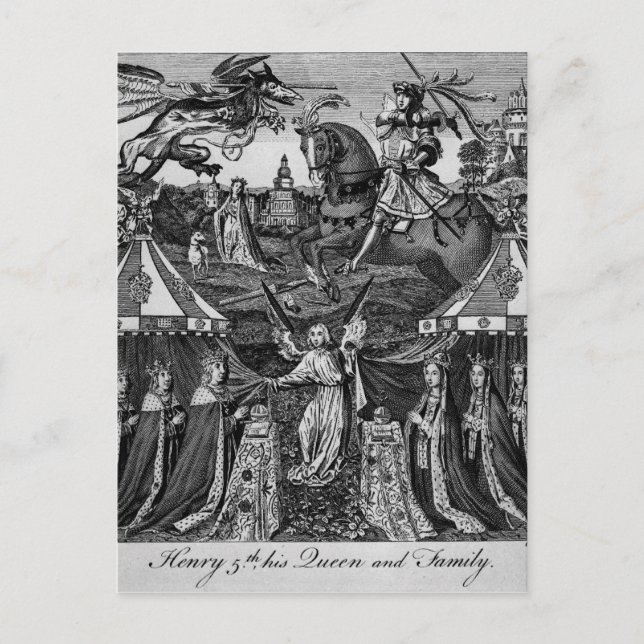 Henry 5., seine Königin und Familie Postkarte (Vorderseite)