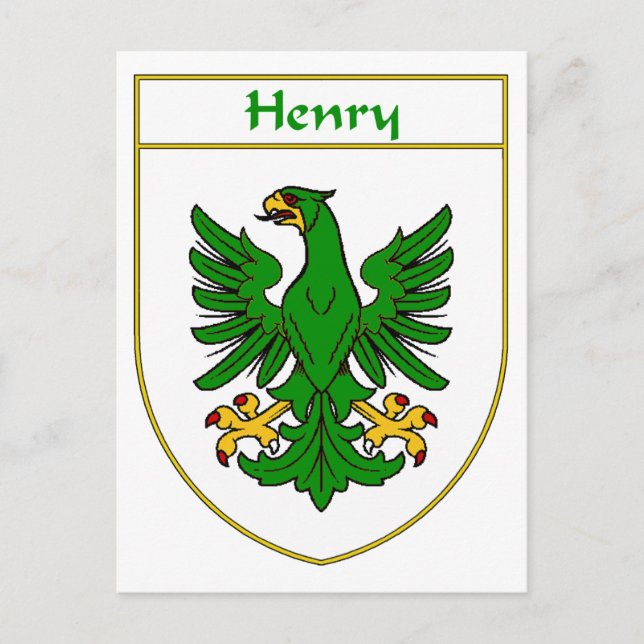 Henry Coat of Arms/Familienwappen Postkarte (Vorderseite)
