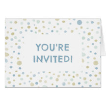 Henry Confetti Watercolor Dots Birthday Einladung