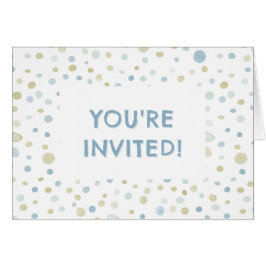 Henry Confetti Watercolor Dots Birthday Einladung