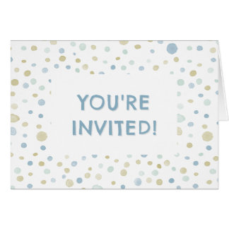 Henry Confetti Watercolor Dots Birthday Einladung